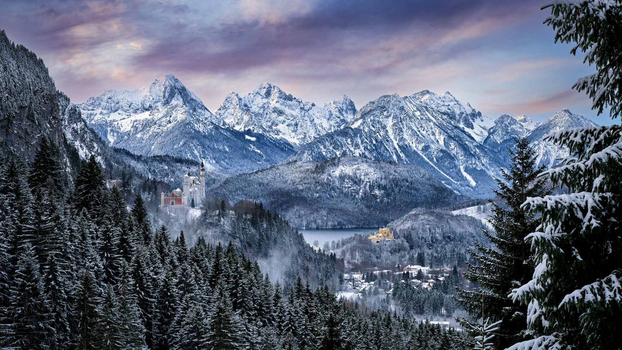 Neuschwanstein and Hohenschwangau Castles, Bavarian Alps, Germany (© Harald Nachtmann/Getty Images) desktop wallpaper