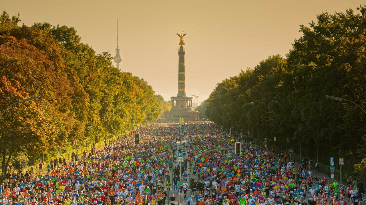 Berlin Marathon Skyline mit Sonnenlicht, Berlin (© Matthias Makarinus/Getty Images) desktop wallpaper