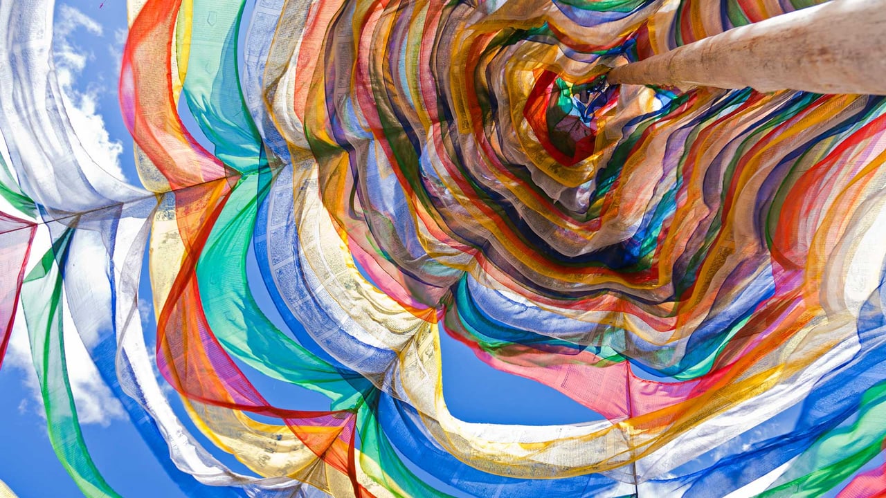 Prayer flags in Phobjikha Valley, Bhutan (© John Warburton-Lee/DanitaDelimont.com) desktop wallpaper
