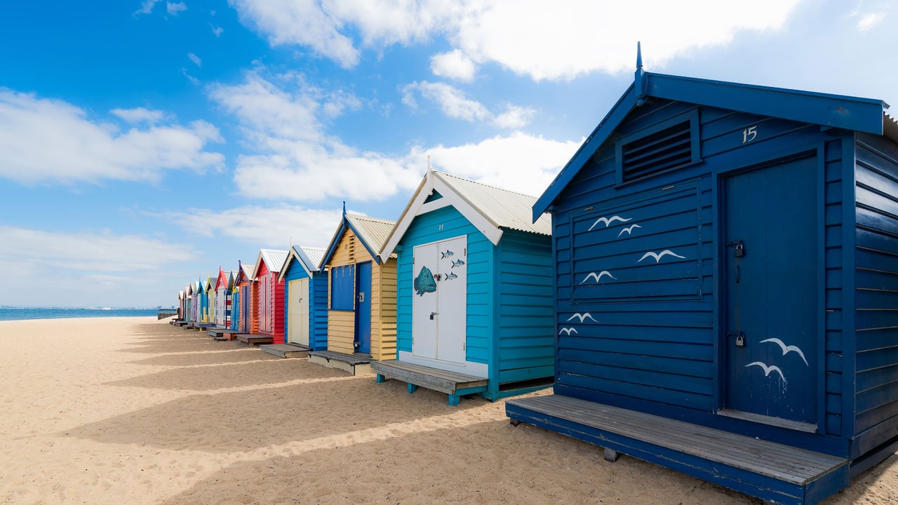 Bathing boxes at Brighton Beach, Melbourne, Victoria, Australia (© Prasit photo/Getty Images) desktop wallpaper