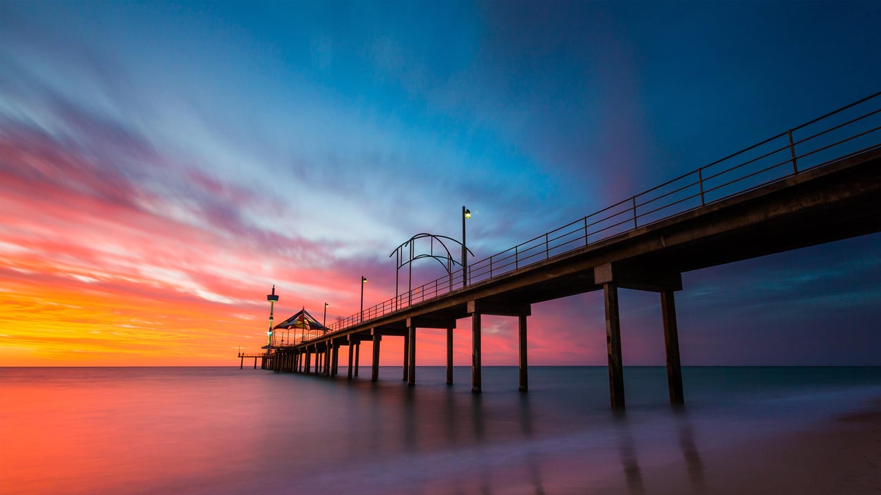 Brighton Jetty in Brighton, Adelaide, Australia (© Darryl Leach/Alamy) desktop wallpaper