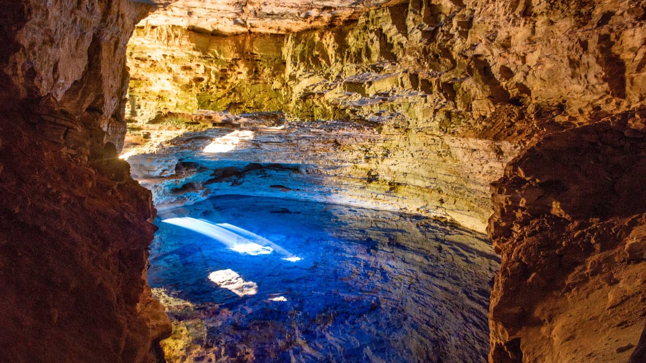 Poço Encantado cave in Chapada Diamantina, Bahia, Brazil (© Cavan Images/Getty Images) desktop wallpaper
