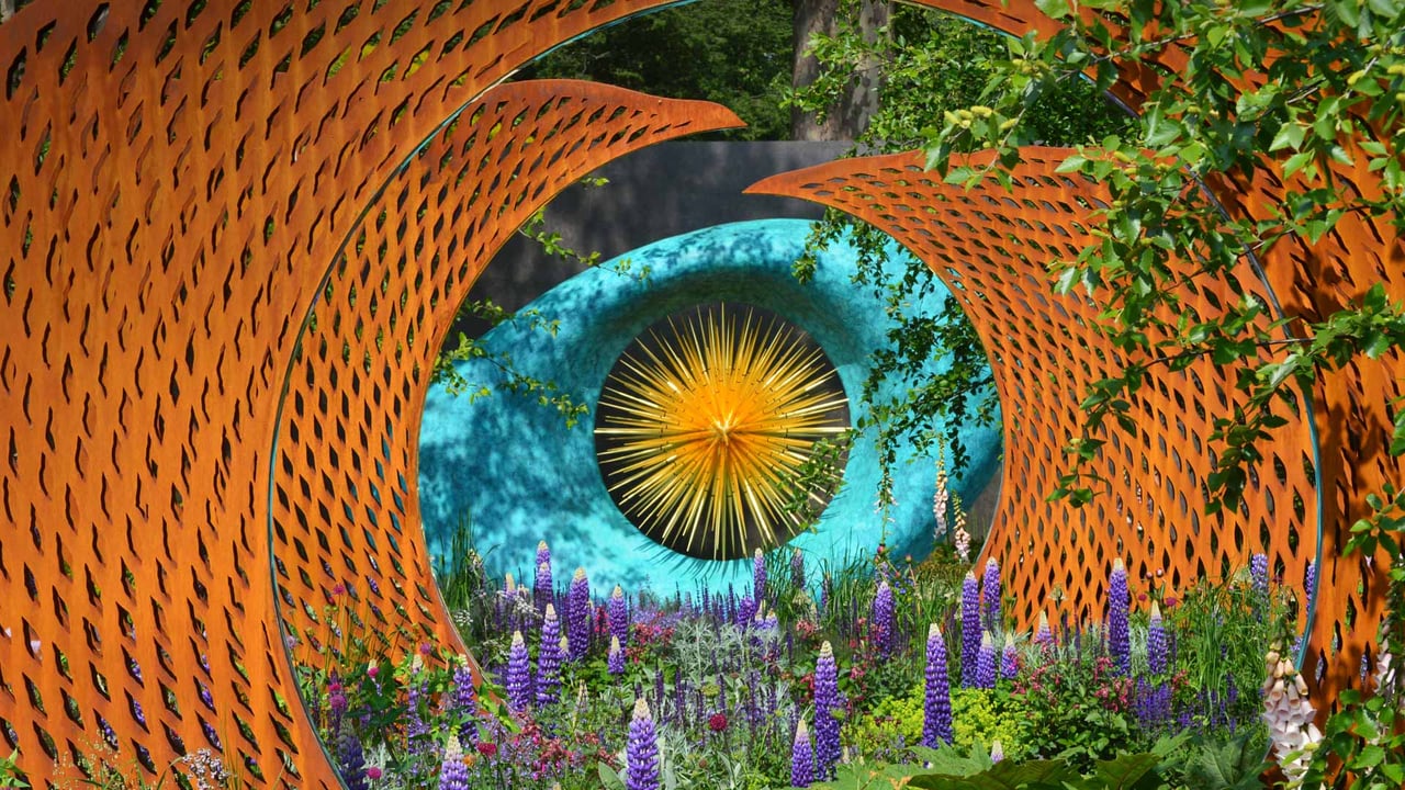 A garden exhibit at the 2018 RHS Chelsea Flower Show (© Natalia Vestigio Services/Shutterstock) desktop wallpaper