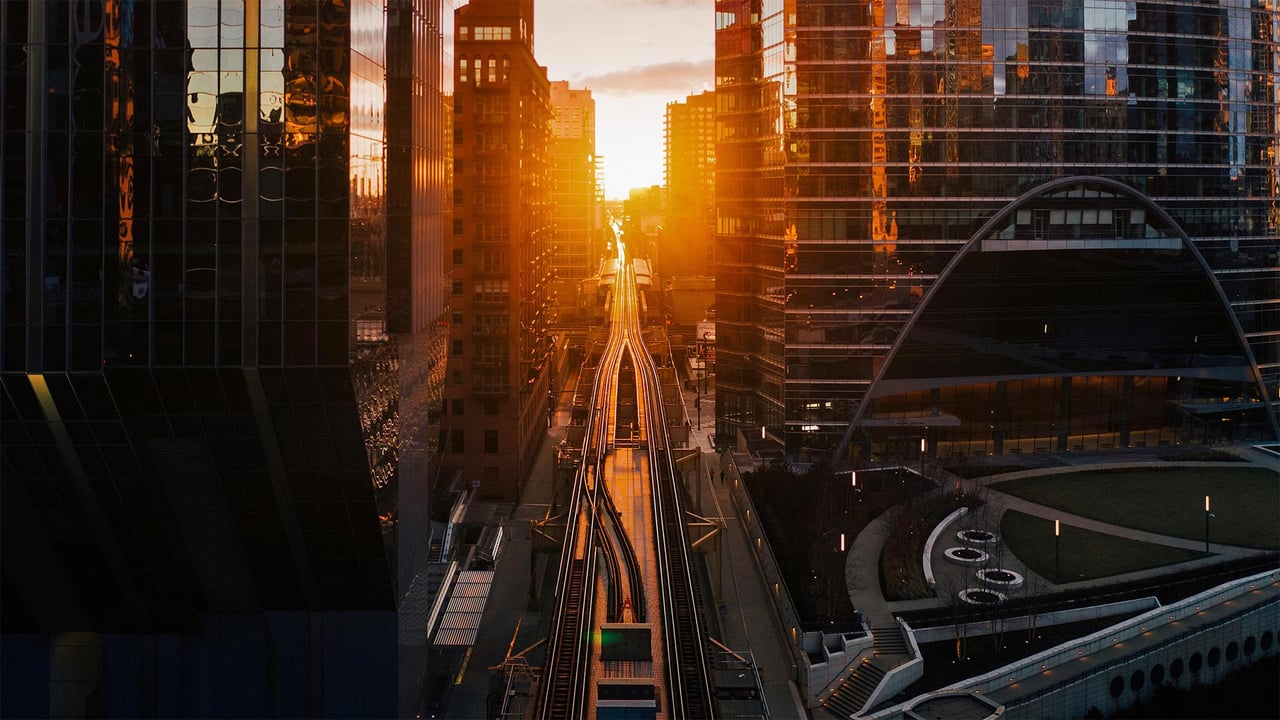Chicagohenge sunset, Chicago, Illinois (© Razvan Sera/Amazing Aerial Agency) desktop wallpaper