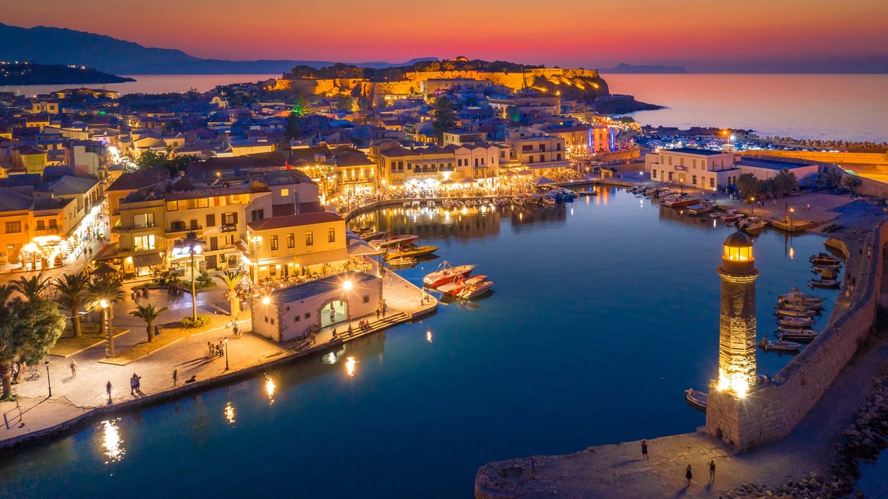 Old Venetian harbor, Rethymno, Crete Island, Greece (© Gatsi/Getty Images) desktop wallpaper