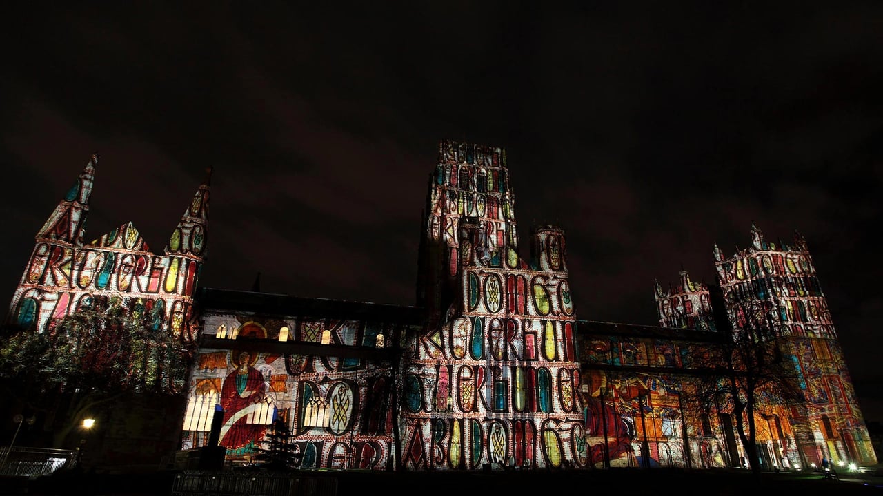 The 'Crown of Light' installation is projected onto Durham Cathedral during the 2013 Lumiere Durham festival in England (© Stuart Forster/Alamy) desktop wallpaper