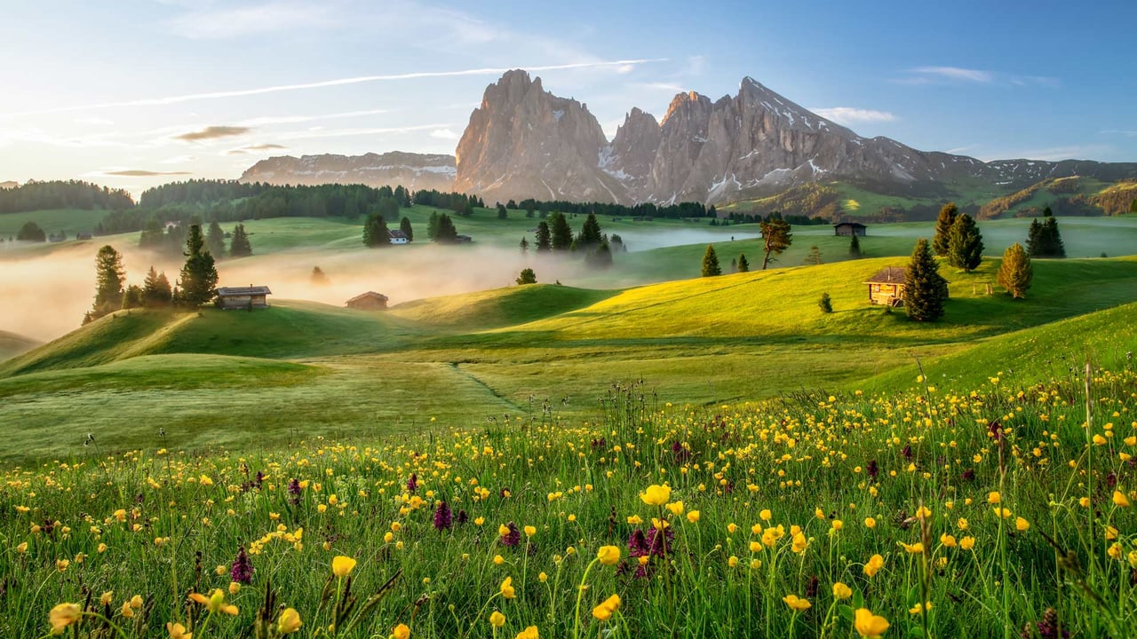 Seiser Alm in the Dolomites, South Tyrol, Italy (© Achim Thomae/Getty Images) desktop wallpaper