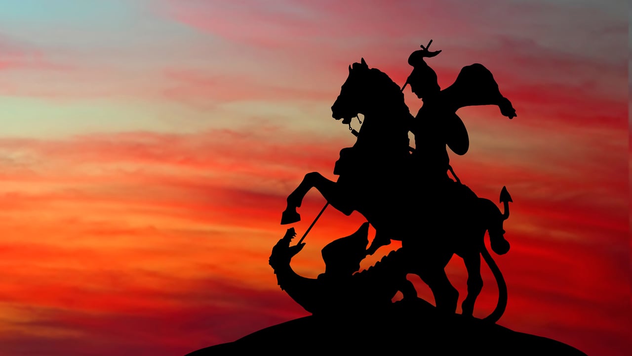 Monument to St George and the Dragon at sunset, Moscow, Russia (© Protasov AN/Shutterstock) desktop wallpaper
