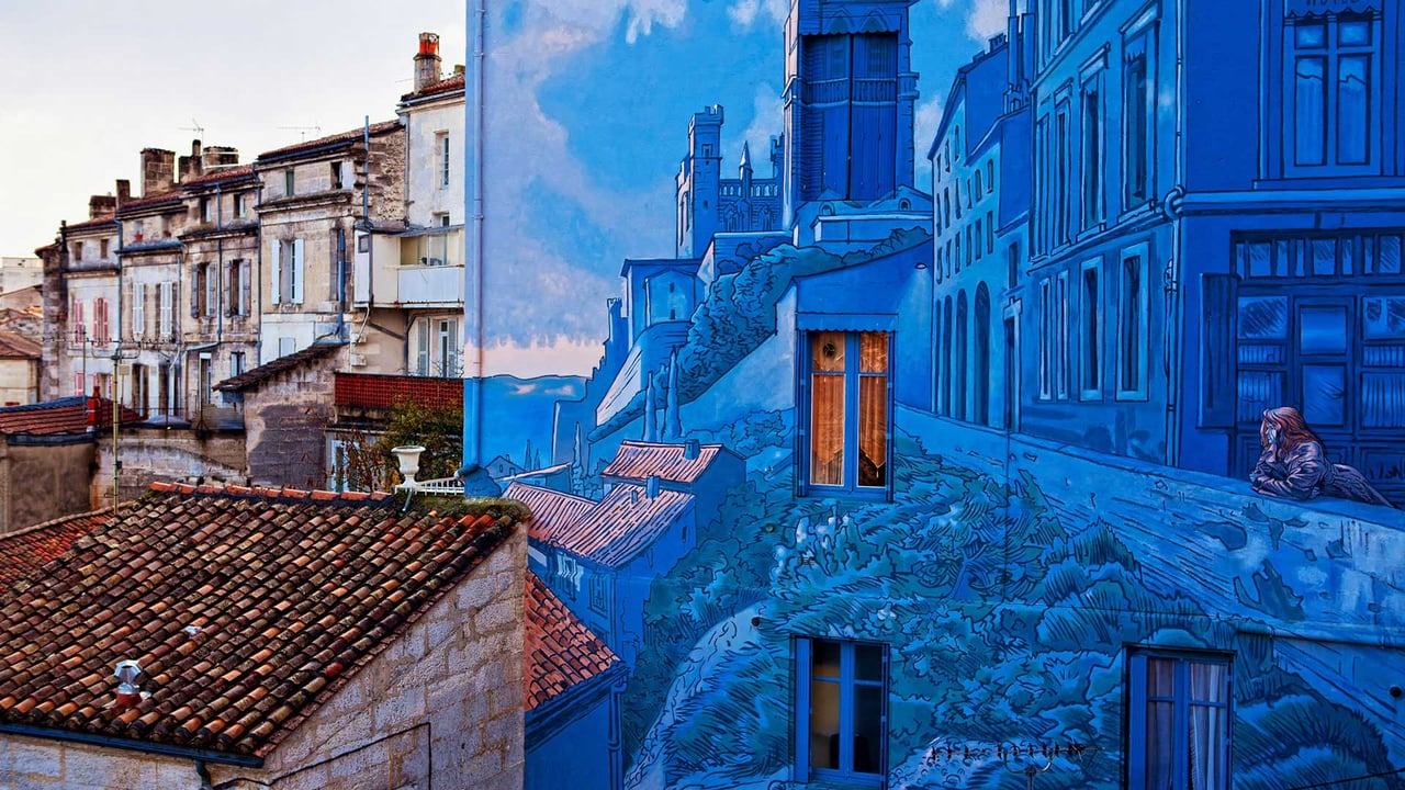 « La fille des remparts », fresque de Max Cabanes, Angoulême, France (© Jean-Marc Barrere, Hemis/alamy Photo Stock) desktop wallpaper