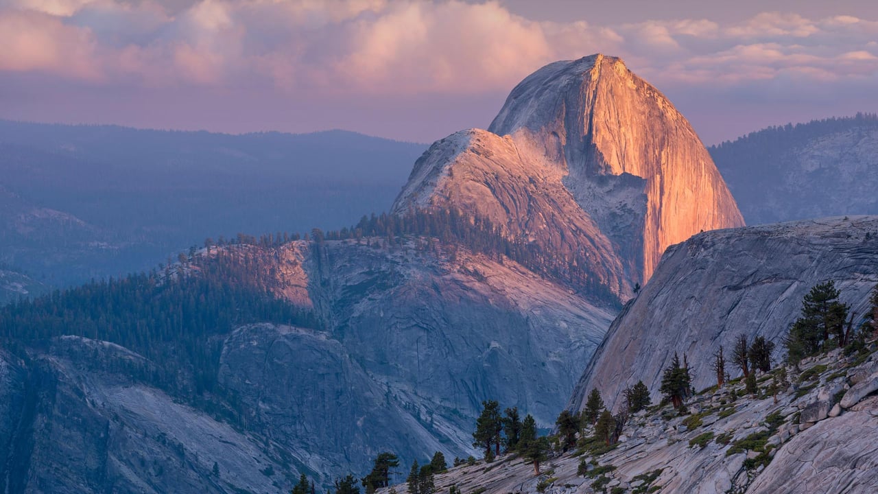 Last light on Half Dome, Yosemite National Park, California (© Adam Burton/Alamy) desktop wallpaper