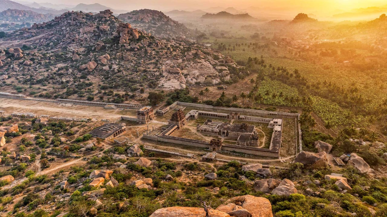Aerial View of Achyutaraya temple, Hampi, India (© ImagesofIndia/Shutterstock) desktop wallpaper