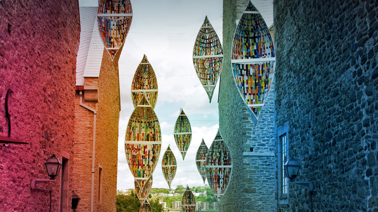 'Passage migratoire' ('Migratory Passage'), an art installation by Giorgia Volpe in Old Québec City, Québec, Canada (© Lucbouch/Getty Images) desktop wallpaper