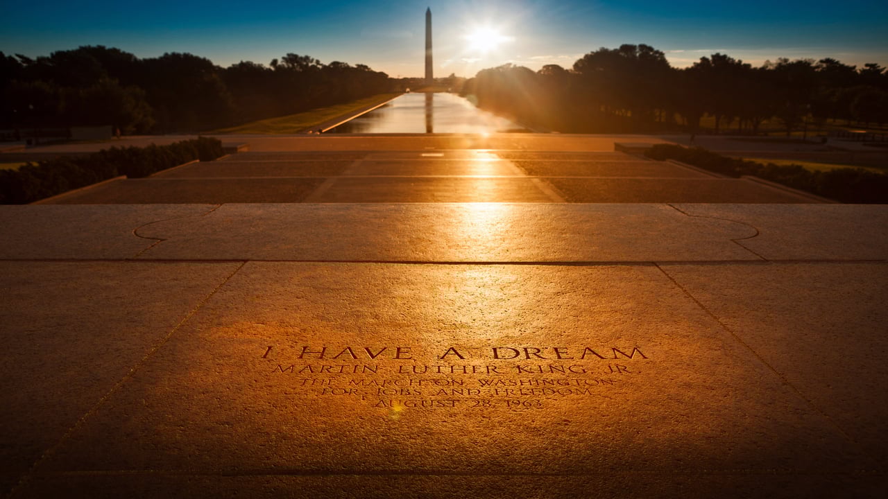 'I Have a Dream' inscription at the location of Dr. Martin Luther King Jr.'s speech on the steps of the Lincoln Memorial in Washington, DC (© Pgiam/Getty Images) desktop wallpaper