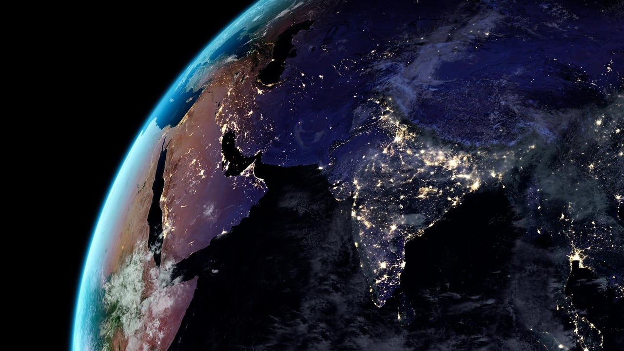 Earth at night (© NASA) desktop wallpaper