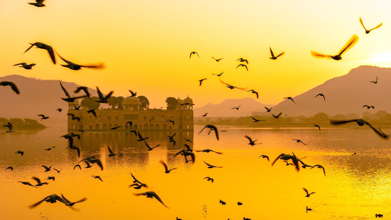 Jal Mahaal water palace at lake Man Sagar, Jaipur (© Amit kg/Shutterstock) desktop wallpaper