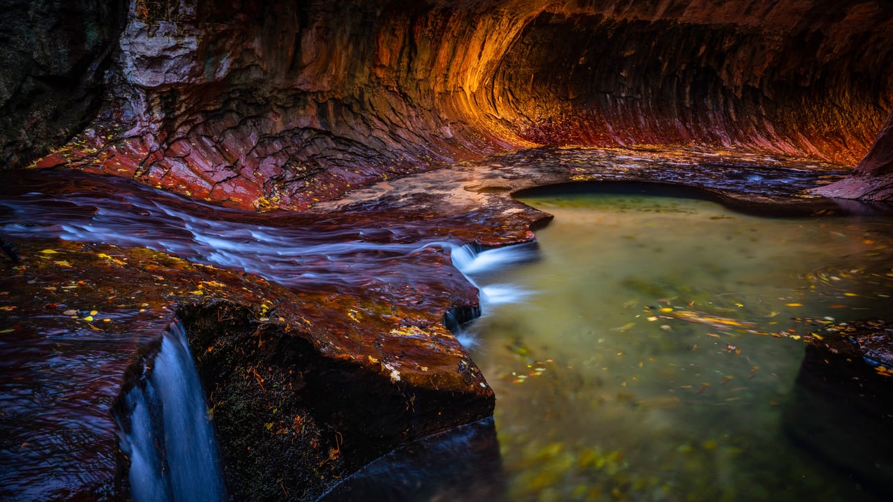 The Subway slot canyon in Zion National Park, Utah (© Stan Moniz/Tandem Stills + Motion) desktop wallpaper