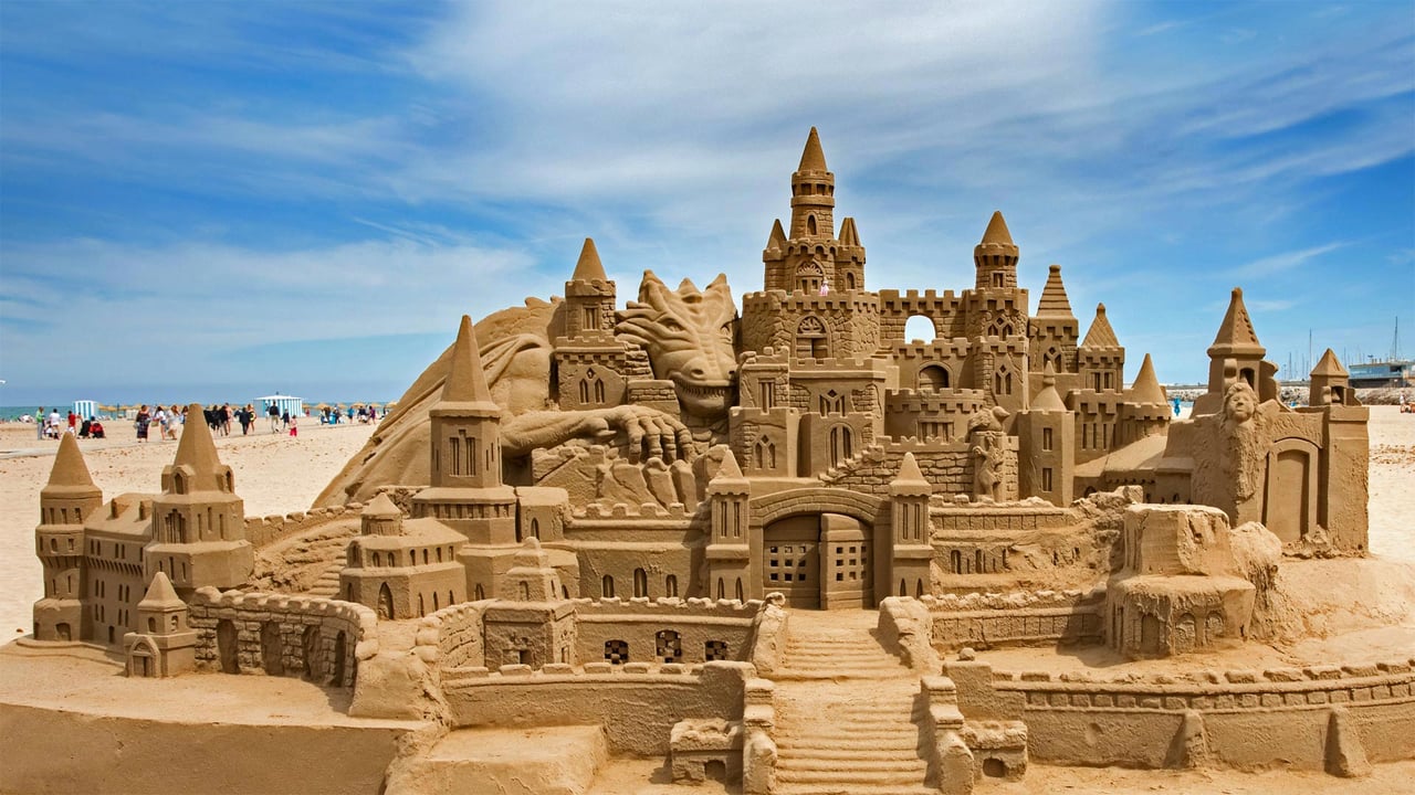 Sandcastle on Malvarrosa Beach in Valencia, Spain (© Tony French/Alamy) desktop wallpaper