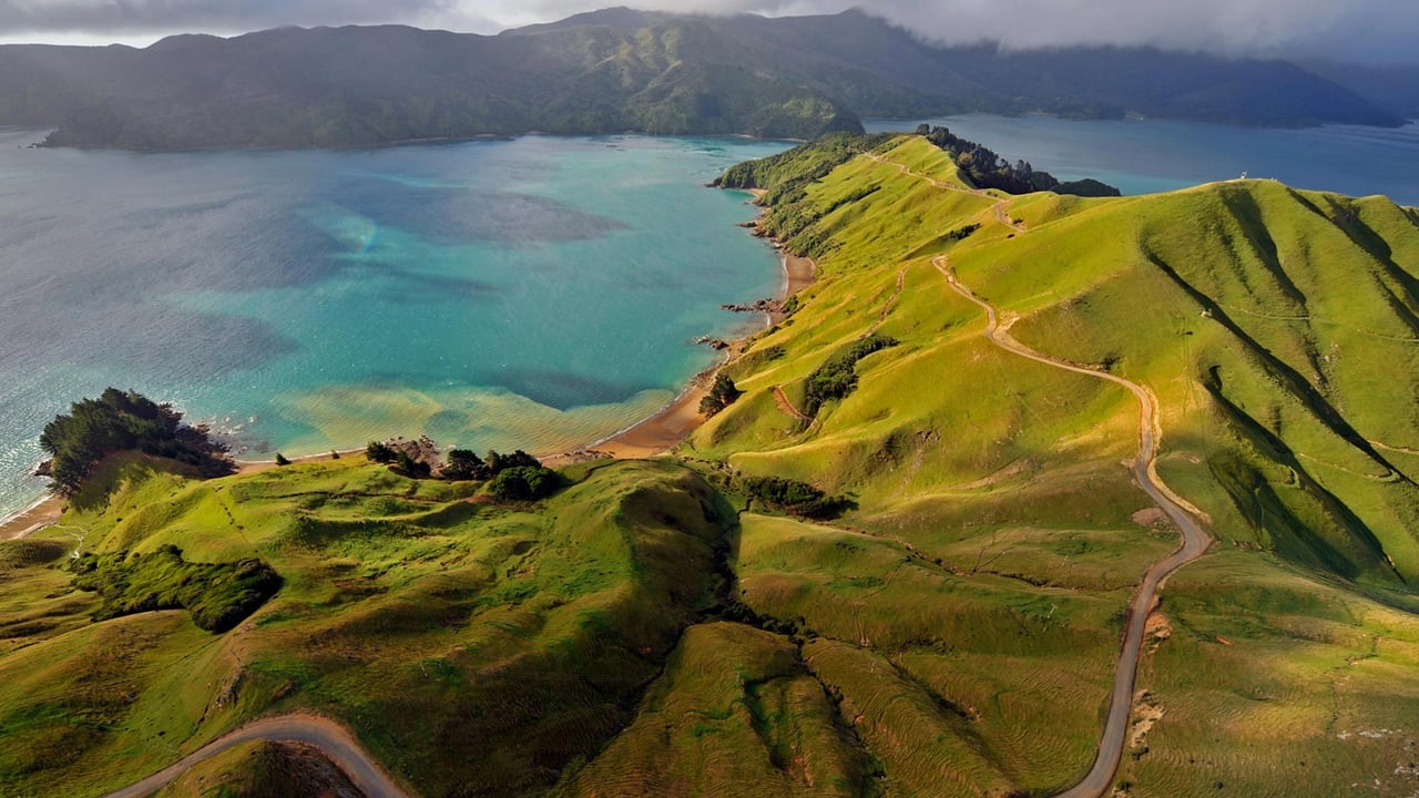 Aerial view of Marlborough Sounds, New Zealand (© Mathias Ortmann/Getty Images) desktop wallpaper