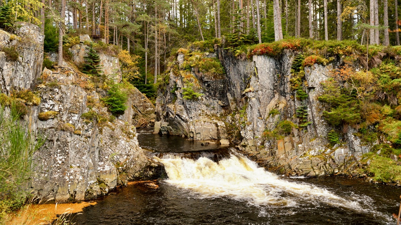 Waterfall in the Cairngorms National Park, Scotland (© JohnFScott/iStock/Getty Images) desktop wallpaper