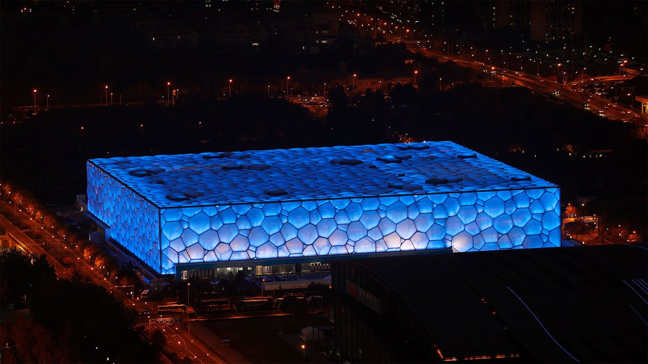 The National Aquatics Center in Beijing, China (© Han Haidan/China News Service via Getty Images) desktop wallpaper