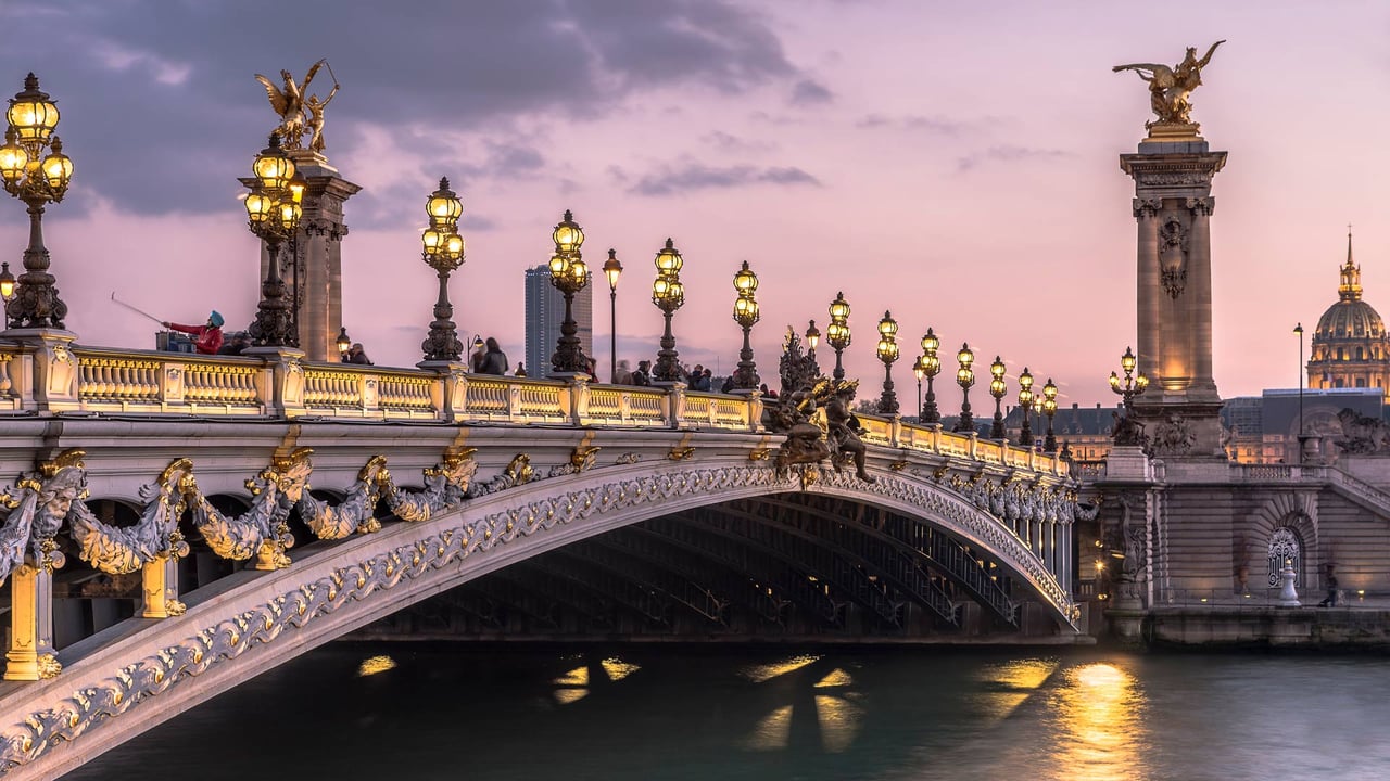Pont Alexandre III at twilight, Paris, France (© Sizun Eye/Getty Images) desktop wallpaper
