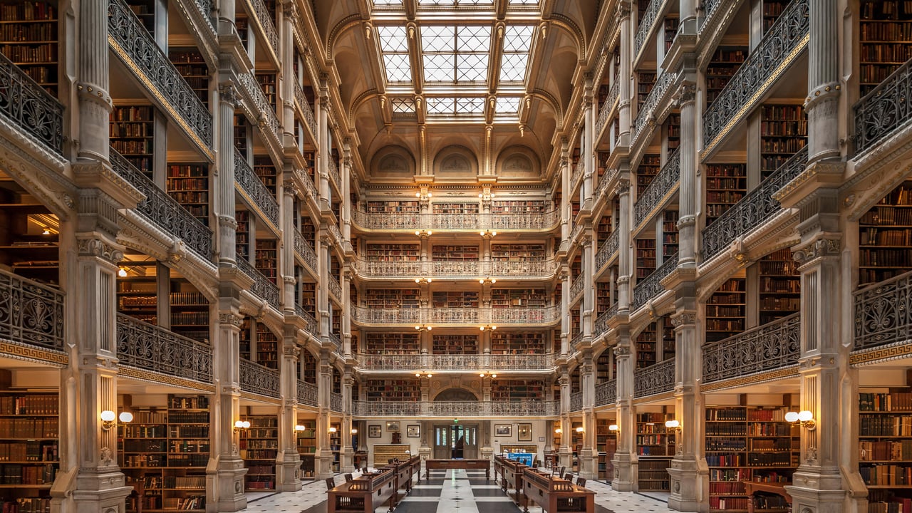 George Peabody Library, Baltimore, Maryland (© Wim Wiskerke/Alamy) desktop wallpaper