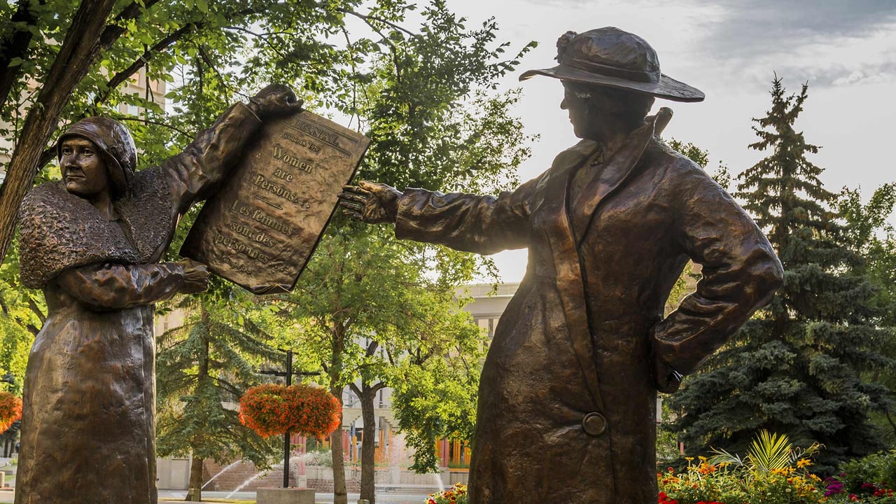 The Famous Five monument sculpted by Barbara Paterson, Calgary (© Michael Wheatley/Age Fotostock) desktop wallpaper