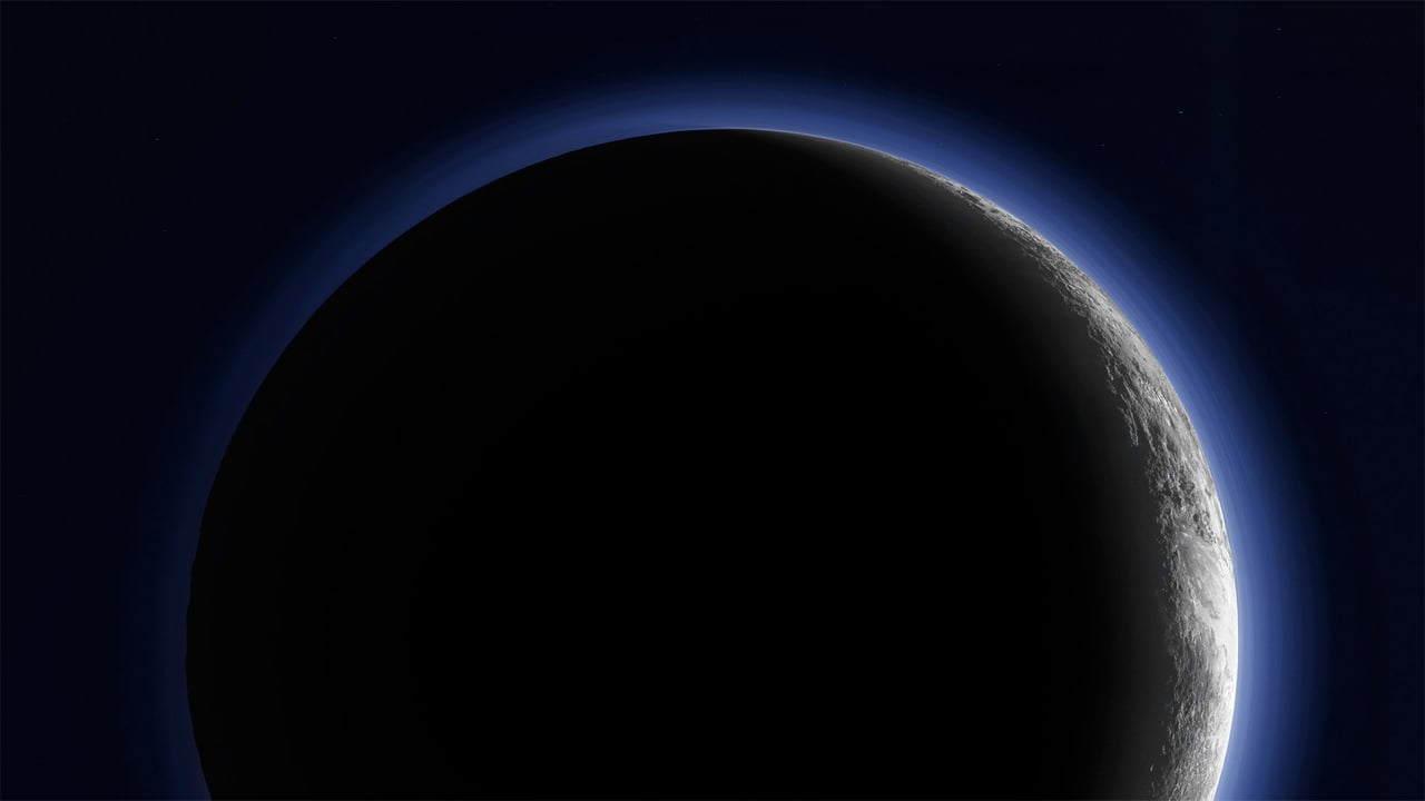 Pluto's crescent imaged by NASA's New Horizons interplanetary space probe (© NASA/JHUAPL/SWRI/Science Photo Library) desktop wallpaper