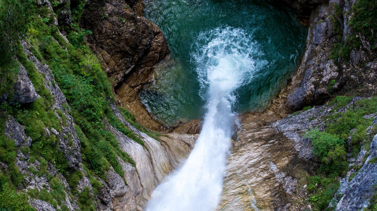 Waterfall at Pöllat Gorge near Neuschwanstein Castle, Bavaria, Germany (© Gary Whitton/Alamy) desktop wallpaper