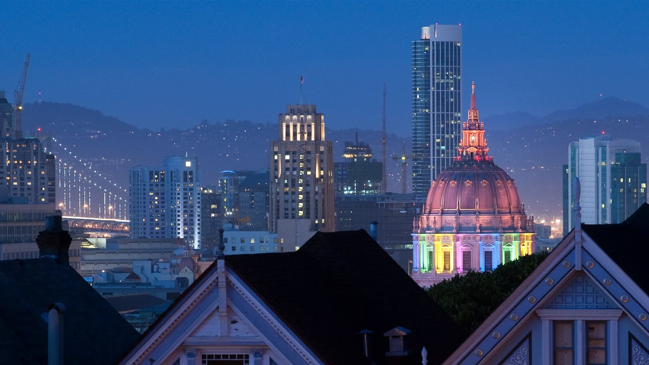 San Francisco City Hall lit up in rainbow lights for Pride, California (© Josh Edelson/AFP via Getty Images) desktop wallpaper