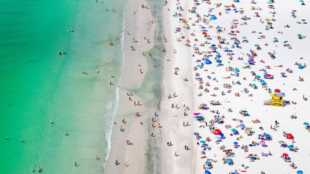 Aerial view of Siesta Beach, Siesta Key, Florida (© Julie Palermo/Getty Images) desktop wallpaper