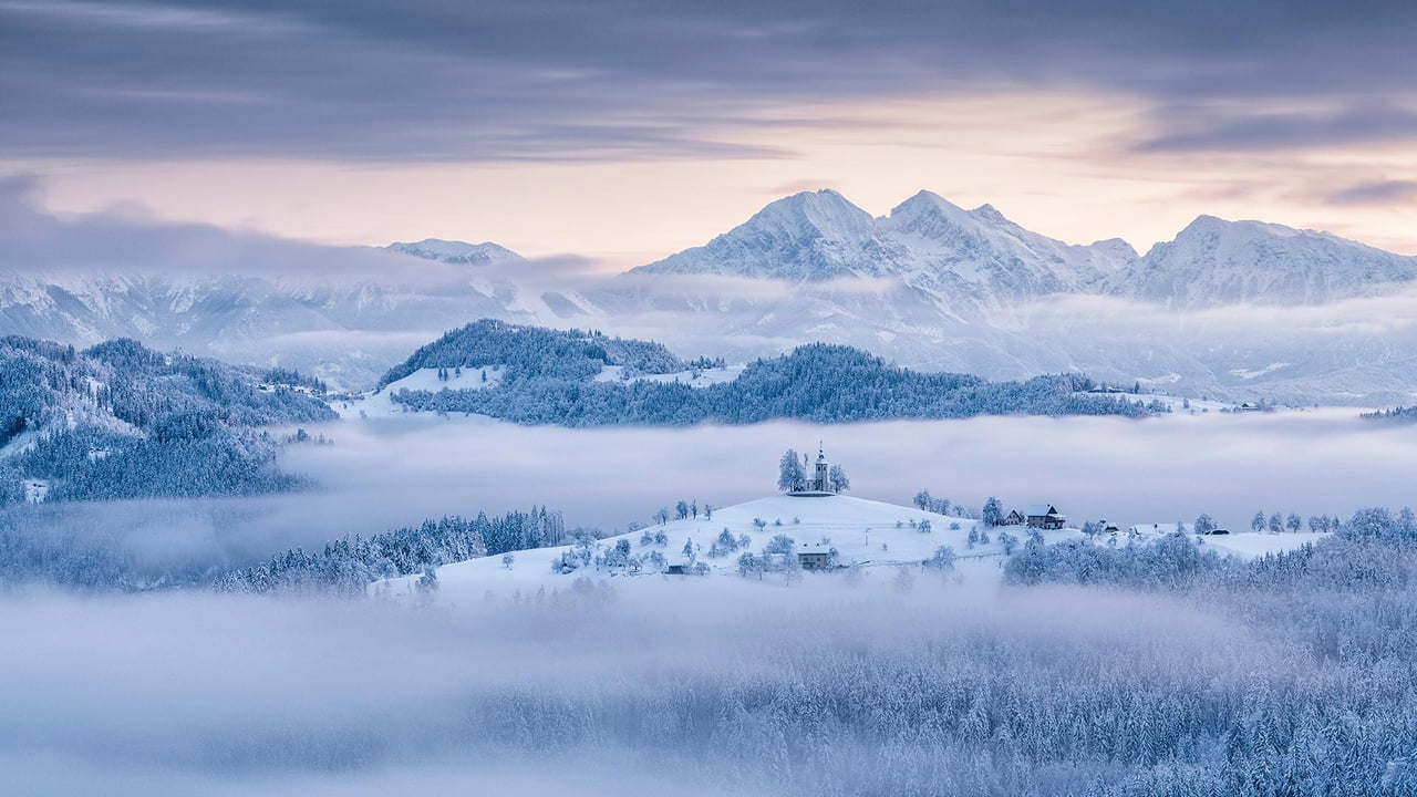 The Church of St. Thomas above the village of Praprotno, for Slovenia Independence and Unity Day (© Guy Edwardes/Minden Pictures) desktop wallpaper