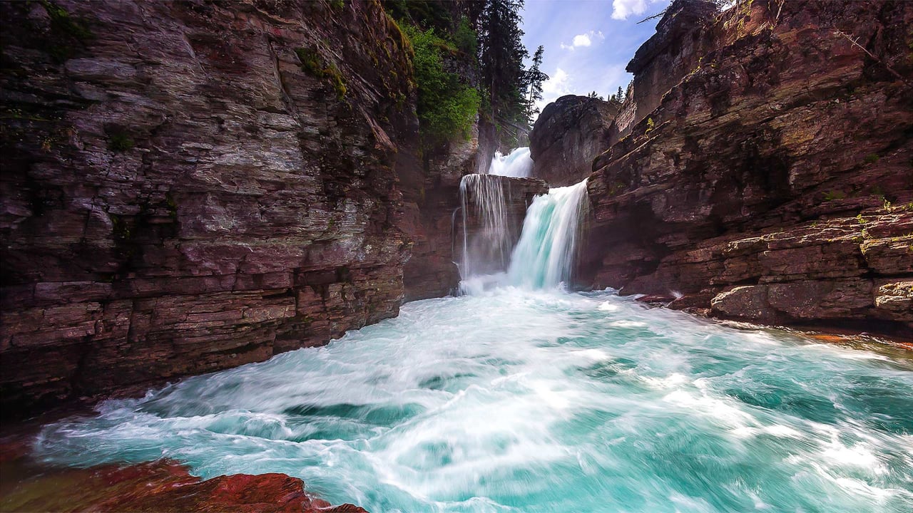 St. Mary Falls in Glacier National Park, Montana (© Pung/Shutterstock) desktop wallpaper