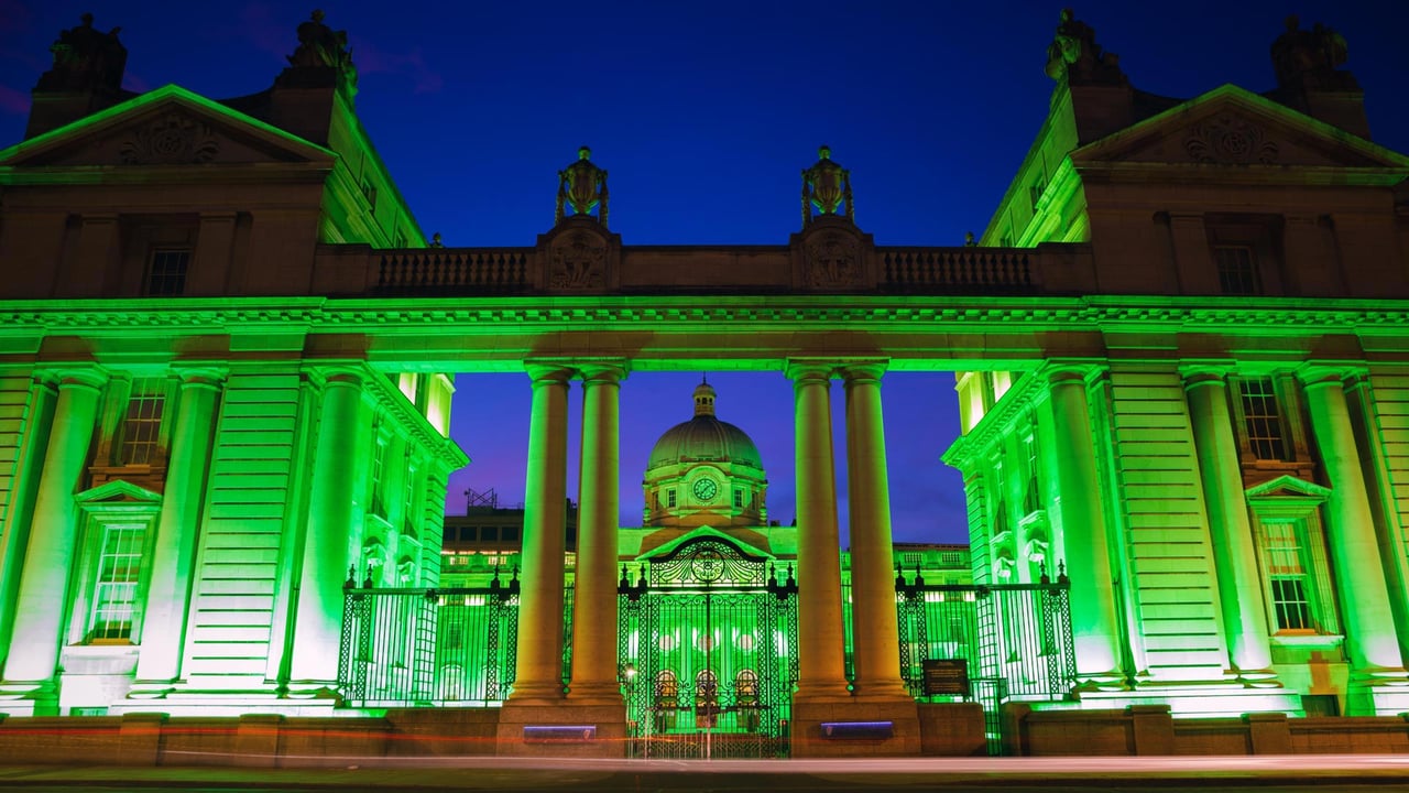 Dublin, Ireland’s Government Buildings lit up for St. Patrick’s Day (© David Soanes Photography/Getty Images) desktop wallpaper