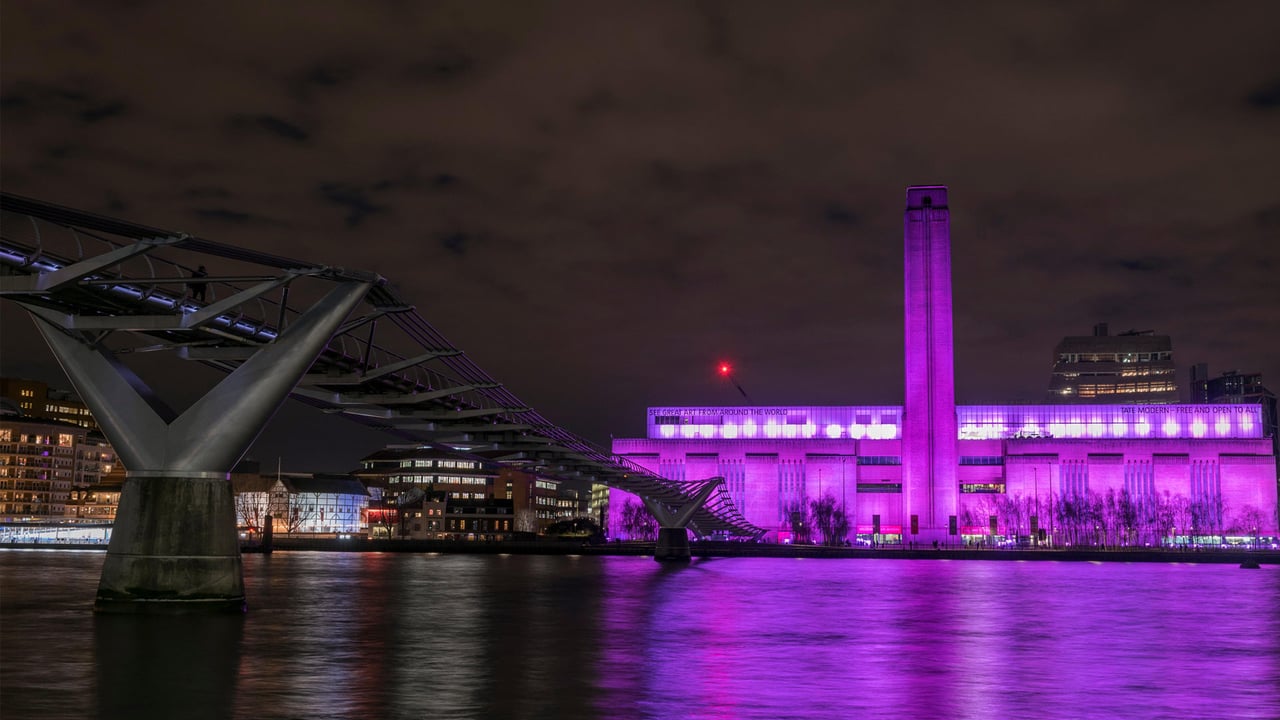Tate Modern lit up for International Women's Day, London, England (© Stephen Chung/Alamy Stock Photo) desktop wallpaper