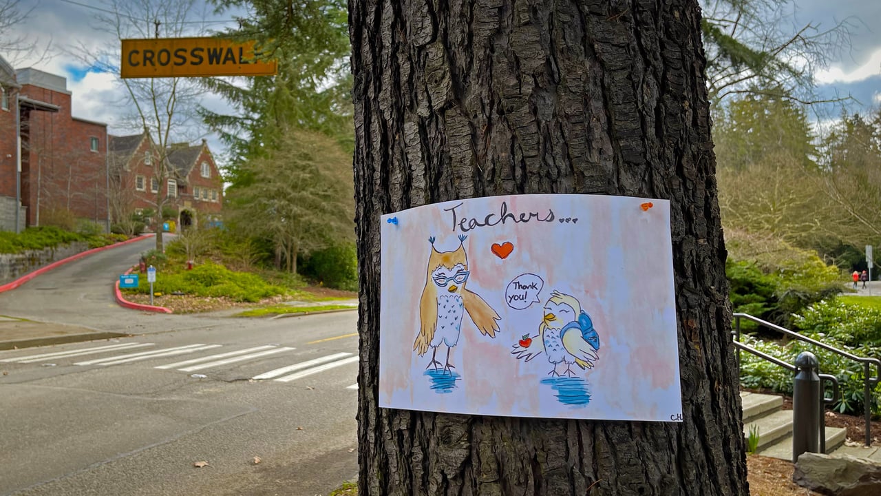 Poster for Teacher Appreciation Week by 12-year-old Caroline Holt, 7th-grade student at the Bush School, Seattle, Washington (© Caroline Holt/Eugenia Chang) desktop wallpaper