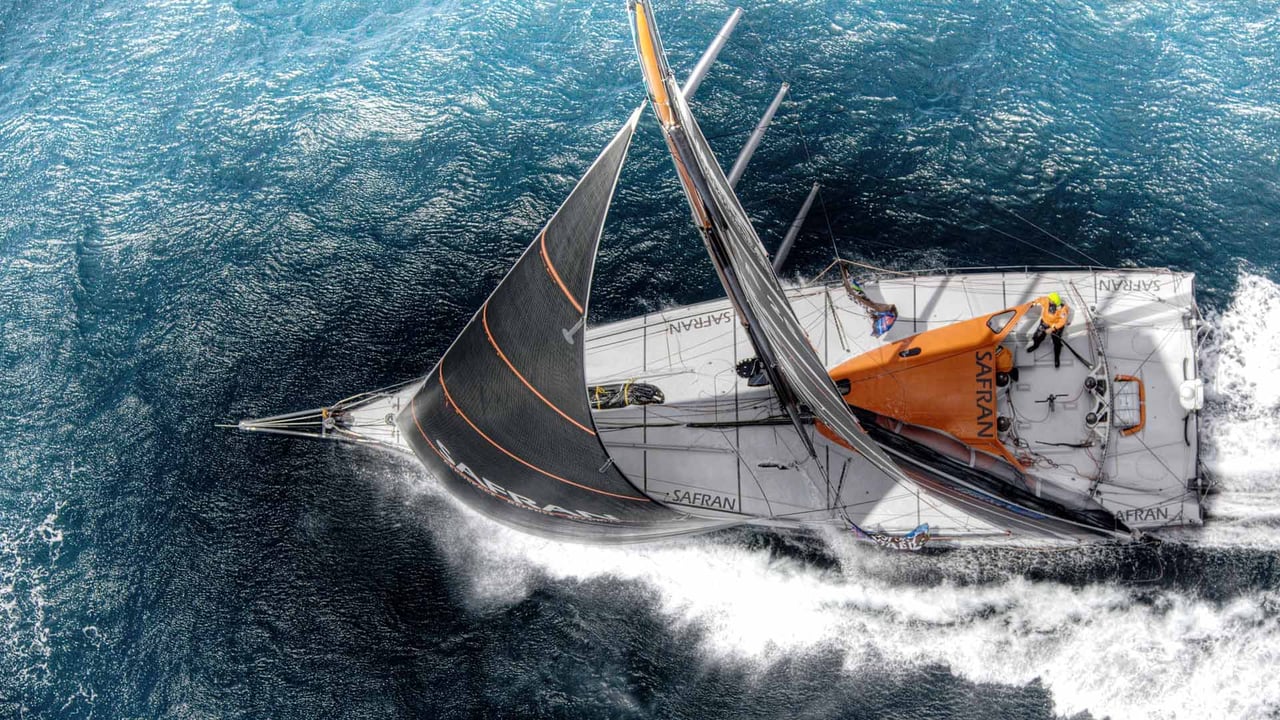 L'Open 60 Safran, Transat Jacques Vabre 2011, skipper Marc Guillemot co/skipper Yann Eliès, Bretagne (© Christophe Launay/Aurora Photos/Cavan Images/Alamy Stock Photo) desktop wallpaper