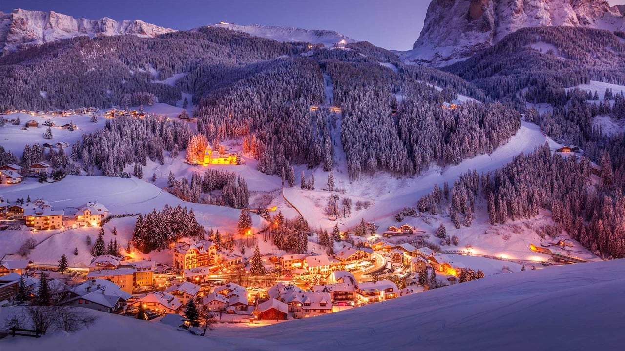 Sunset in Val Gardena in the Dolomites of South Tyrol, Italy (© Marco Capellari/Getty Images) desktop wallpaper