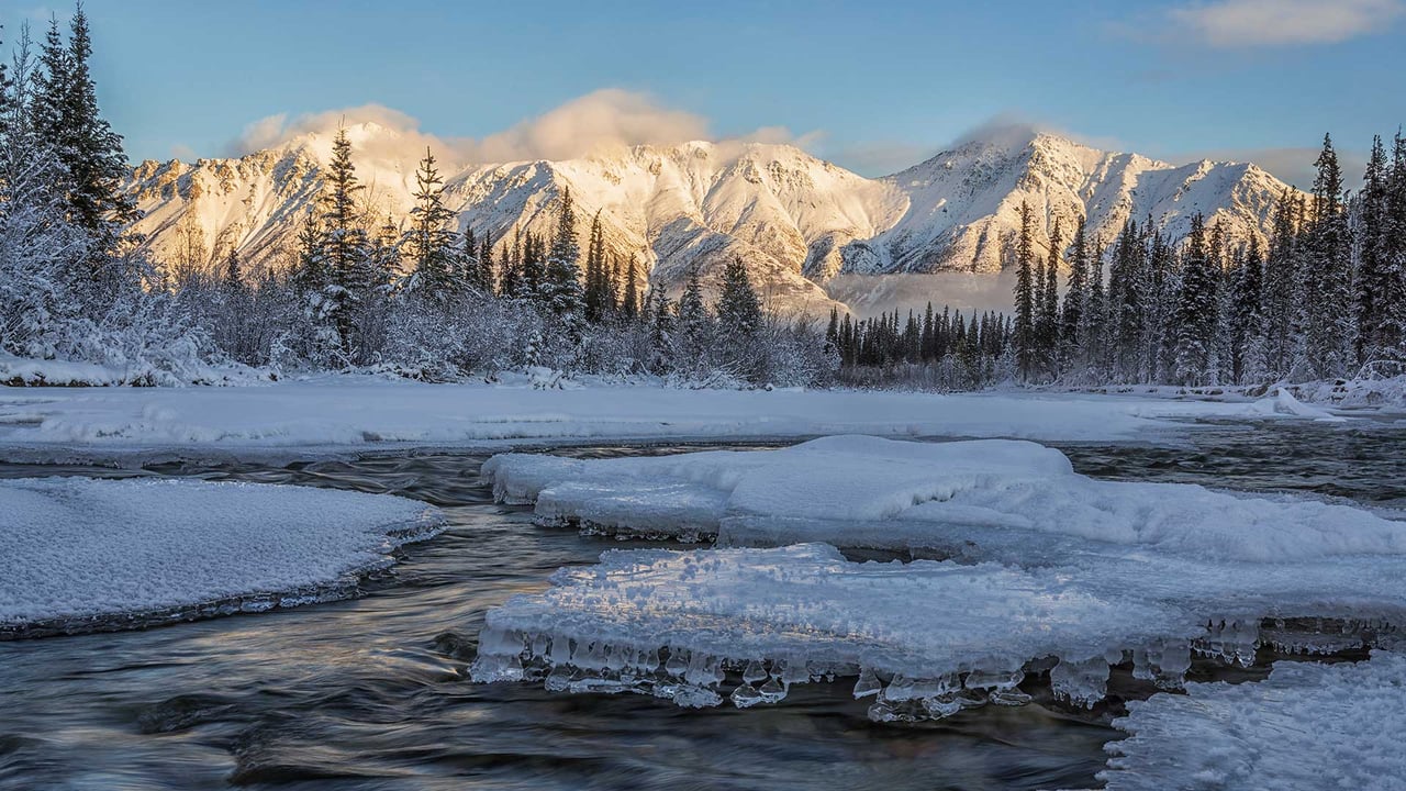 Sunset over Wheaton River near Whitehorse, Yukon, Canada (© Robert Postma/Design Pics/Shutterstock) desktop wallpaper