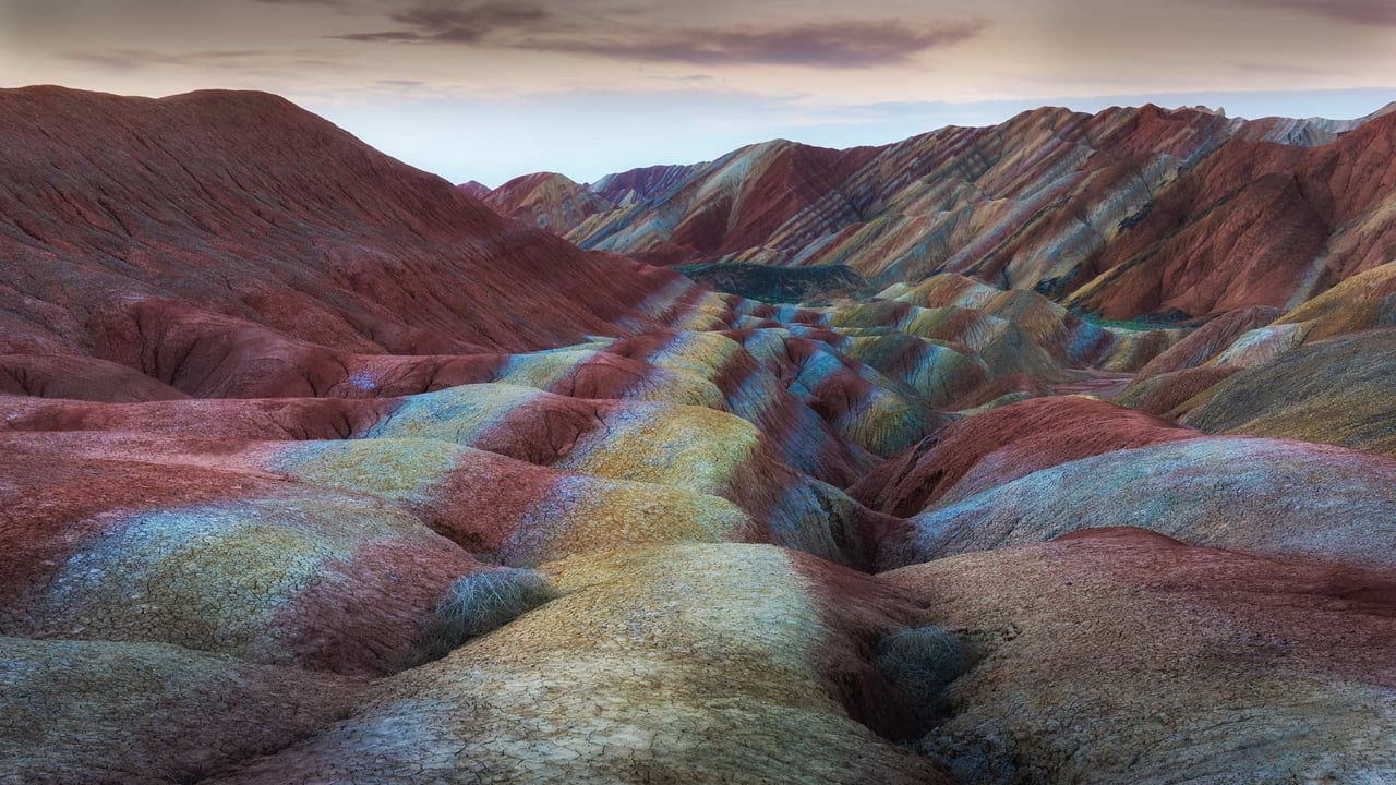 Zhangye Danxia National Geopark, Gansu, China (© TONNAJA/Getty Images) desktop wallpaper