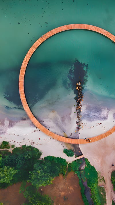 The Infinite Bridge in Aarhus, Denmark (© Kosmaj/Shutterstock) mobile wallpaper