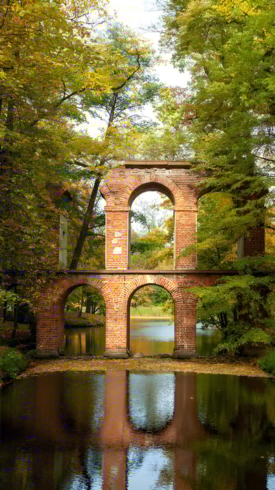 Roman-inspired aqueduct, Arkadia Park, Poland (© PATSTOCK/Getty Images) mobile wallpaper