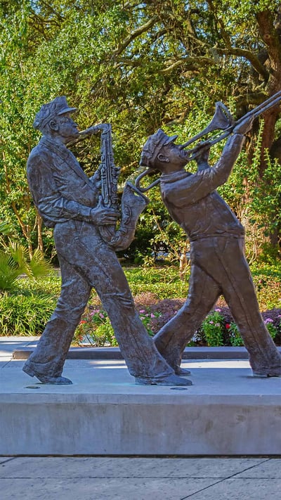 The Roots of Music Cultural Sculpture Garden in Louis Armstrong Park, New Orleans, LA (© jejim120/Alamy) mobile wallpaper