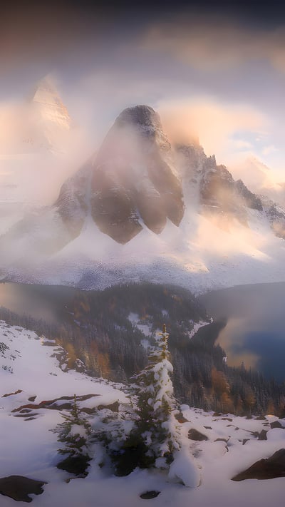 Clearing storm at sunset, Mount Assiniboine Provincial Park, Canada (© Jeff Lewis/TANDEM Stills + Motion) mobile wallpaper