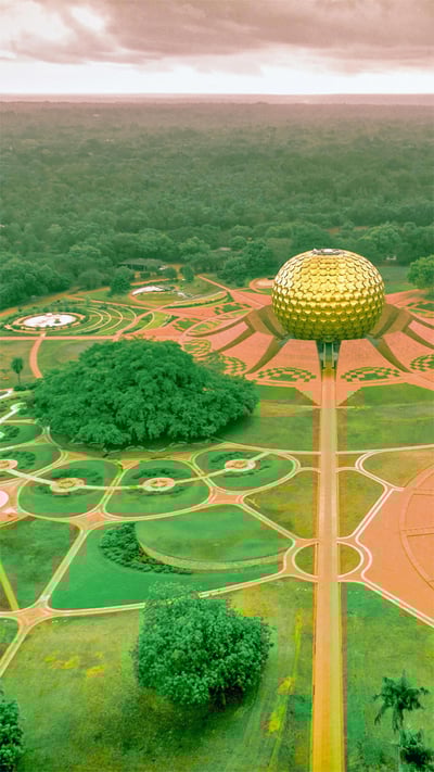 Auroville, India (© Vikram Ramakrishnan/Shutterstock) mobile wallpaper