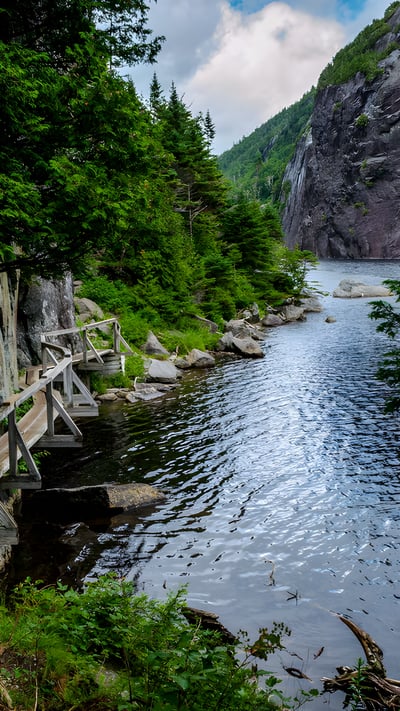 Avalanche Lake Trail at Adirondack High Peaks, New York (© Posnov/Getty Images) mobile wallpaper
