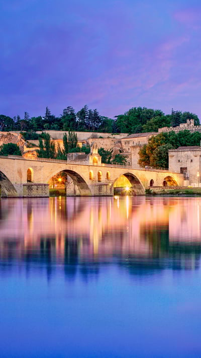 Le pont d’Avignon et le palais des Papes, Provence Alpes Côte d’Azur (© travelstock44/Alamy Stock Photo) mobile wallpaper