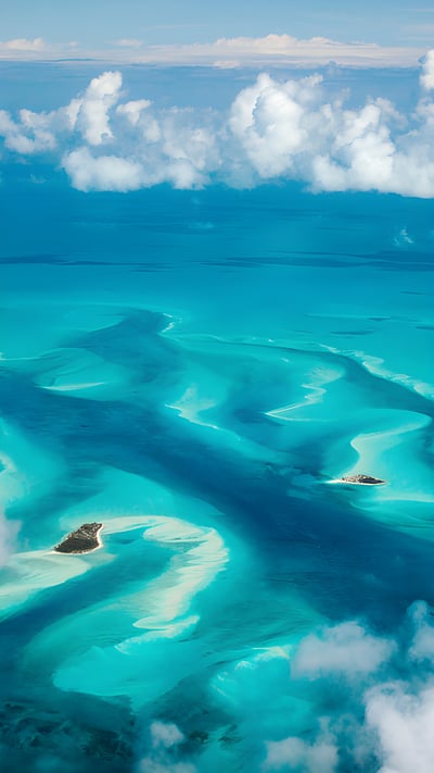Turquoise waters of the Bahamas (© BlueOrange Studio/Adobe Stock) mobile wallpaper