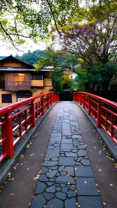 修善寺温泉街, 静岡県 伊豆市 (© JaCZhou 2015/Getty Images) mobile wallpaper