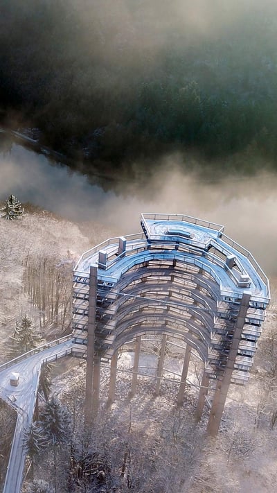 Treetop Walk Saarschleife, Orscholz, Mettlach, Germany (© Hans-Peter Merten/Huber/eStock Photo) mobile wallpaper